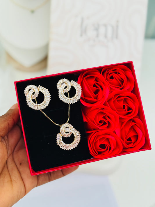 Irene Zirconia necklace and earring