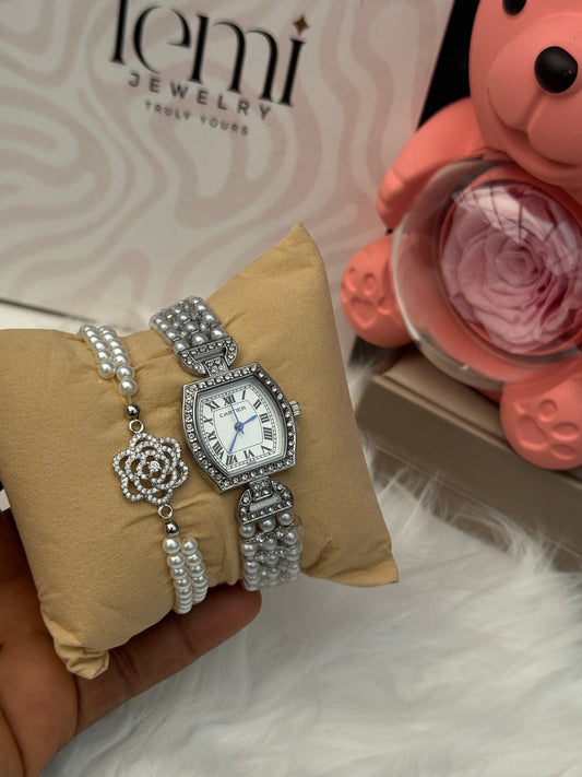 Cartier Pearl Watch set